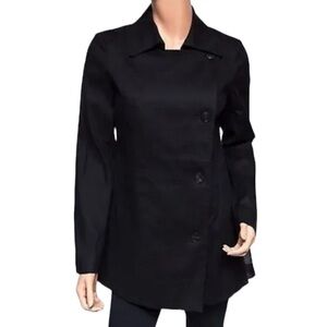 Lafayette 148 Linen/Cotton Black Blazer with Sheer Back Size P